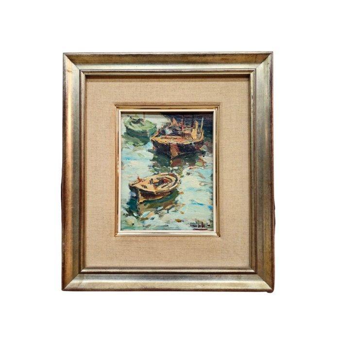 Joan Soler Tobella (1930) - Boats at rest, Antiek en Kunst, Kunst | Schilderijen | Klassiek