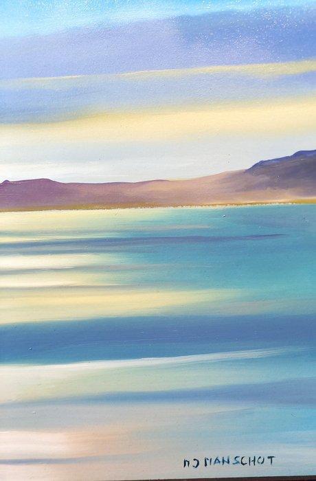 Rinus Manschot - Late zomeravond aan zee., Antiek en Kunst, Kunst | Schilderijen | Modern