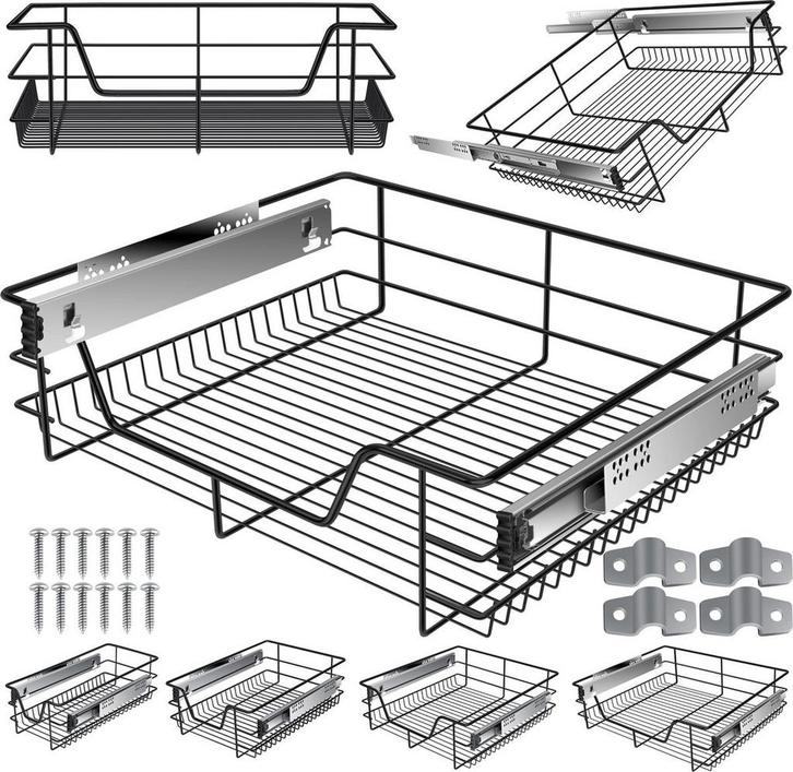 Keukenlade - Telescopische lade - 60 cm - Zwart - KESSER®, Huis en Inrichting, Woonaccessoires | Overige, Verzenden