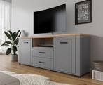 TV-Meubel grijs eiken landelijk 161,2x41x66,5 cm