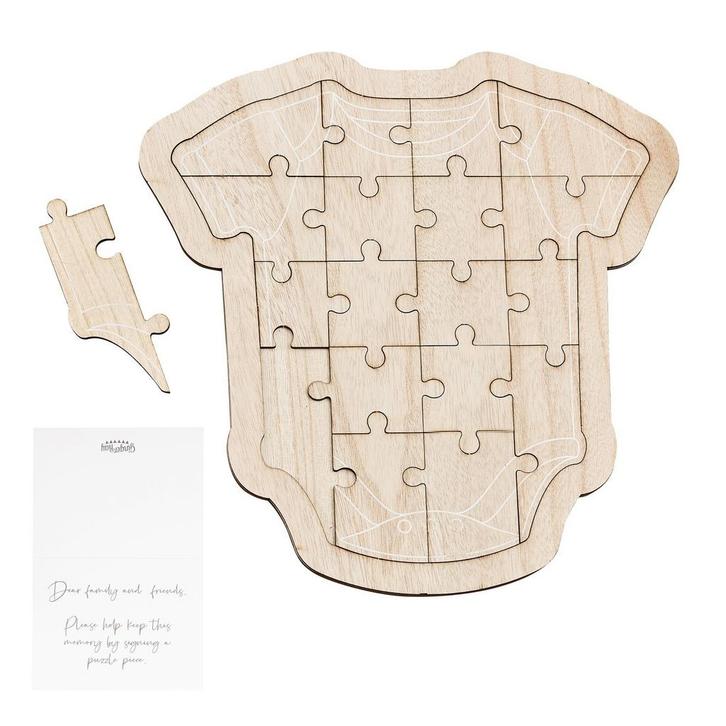 Gastenboek Puzzel Baby Hout 31cm, Hobby en Vrije tijd, Feestartikelen, Nieuw, Verzenden