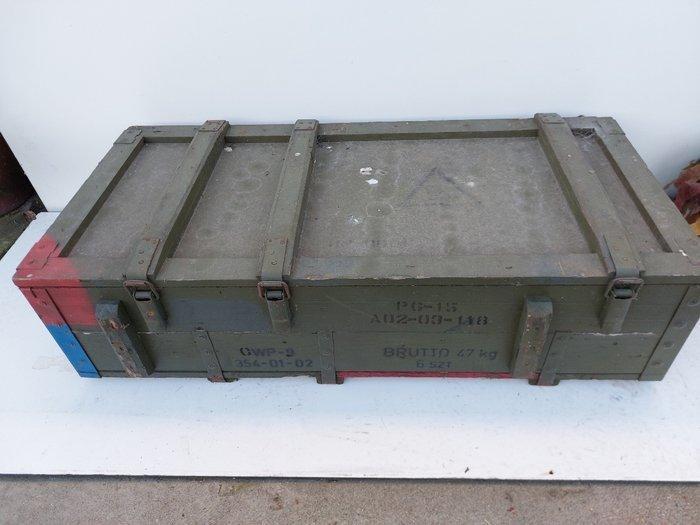 Kist - Hout - legerkist militair, Antiek en Kunst, Antiek | Wandborden en Tegels
