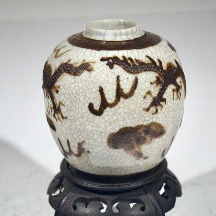 Chinese theebus of potje met drakenmotief - Porselein -, Antiek en Kunst, Antiek | Overige Antiek