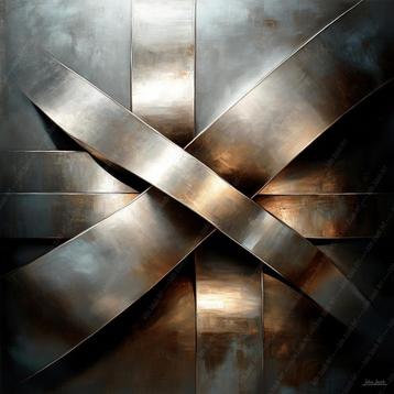 John Joseb Art schilderij industrieel, abstract, metaal beschikbaar voor biedingen