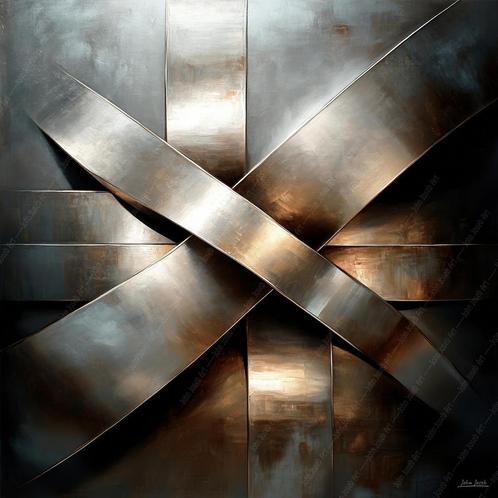 John Joseb Art schilderij industrieel, abstract, metaal, Huis en Inrichting, Woonaccessoires | Schilderijen, Tekeningen en Foto's