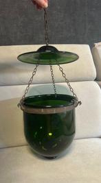 Plafondlamp - Een groene mondgeblazen Bell Jar-lamp, Antiek en Kunst