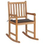 vidaXL Schommelstoel met taupe kussen massief teakhout, Tuin en Terras, Tuinstoelen, Verzenden, Nieuw