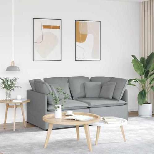 vidaXL Modulaire bank met kussens stof lichtgrijs, Huis en Inrichting, Zetels | Zetels, Nieuw, Verzenden