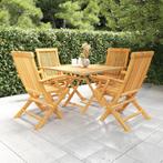 vidaXL Salon de jardin 5 pcs Bois de teck massif, Jardin & Terrasse, Verzenden, Neuf, Salons de jardin