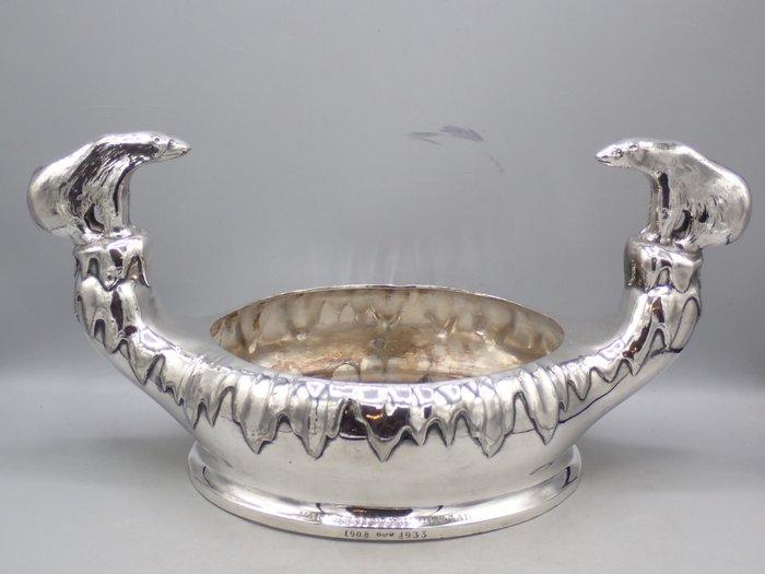 T.B. - Tafelmiddenstuk - Verzilverd - IJsberen kom, Antiek en Kunst, Kunst | Designobjecten