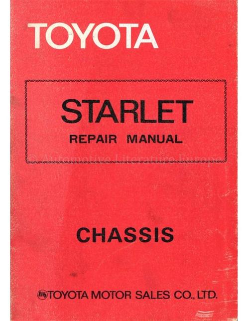 1978 TOYOTA STARLET CHASSIS WERKPLAATSHANDBOEK ENGELS, Auto diversen, Handleidingen en Instructieboekjes