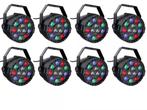 Ibiza Light 8x 12W RGBW LED PAR Spots 3-in-1 Wash Effect DMX