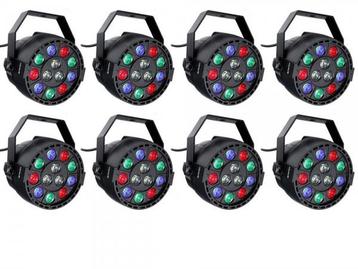 Ibiza Light 8x 12W RGBW LED PAR Spots 3-in-1 Wash Effect DMX beschikbaar voor biedingen