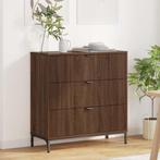 vidaXL Dressoir bruin eikenkleur 79.5 x 33 x 82 cm Bewerkt, Huis en Inrichting, Kasten | Dressoirs, Verzenden, Nieuw