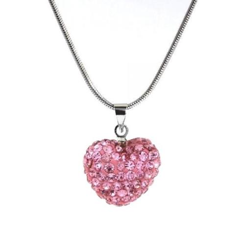 Fako Bijoux® - Ketting - Disco Dots - Hart - Roze, Handtassen en Accessoires, Kettingen, Verzenden