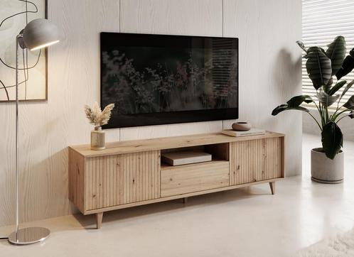Meubella TV-Meubel Fuzeta eiken 180 cm, Huis en Inrichting, Kasten |Televisiemeubels, 25 tot 50 cm, Nieuw, 150 tot 200 cm, Overige materialen