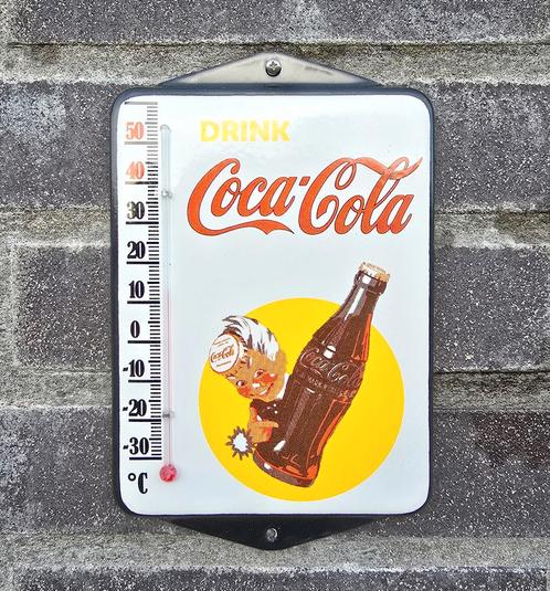 Coca Cola Drink emaille thermometer, Verzamelen, Merken en Reclamevoorwerpen, Verzenden