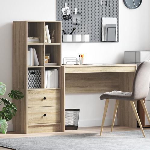 vidaXL Bureau met Opslag in Sonoma Eiken, Maison & Meubles, Armoires | Dressoirs, Envoi