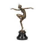 Beeldje - Dancer in art deco style - Brons, Marmer, Antiek en Kunst