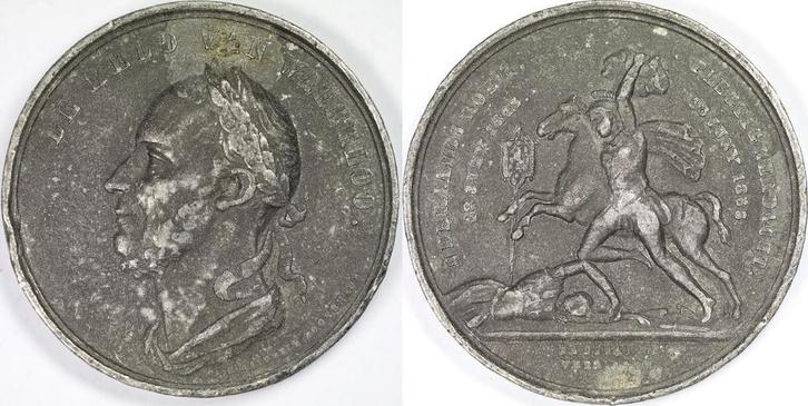 50-year Commemoration of the Battle of Waterloo by P Mans..., Postzegels en Munten, Penningen en Medailles, Verzenden