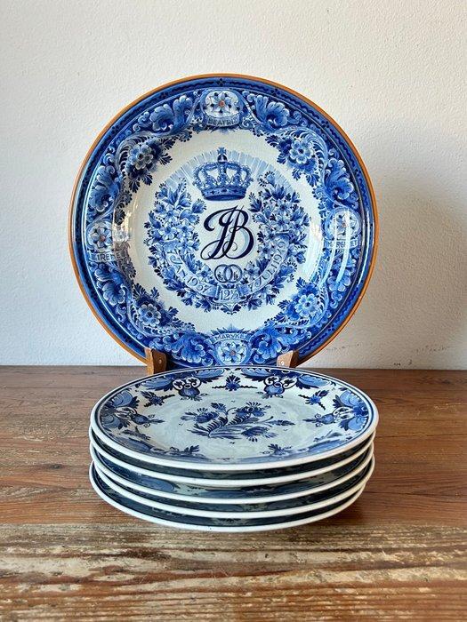 De Porceleyne Fles, Delft - Schotel (6) - Aardewerk -, Antiek en Kunst, Antiek | Glaswerk en Kristal