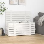 vidaXL Opbergbox 91x40,5x42 cm massief grenenhout wit, Doe-het-zelf en Bouw, Kratten en Dozen, Verzenden, Nieuw