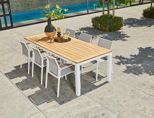 Suns Tutti tuinset wit met Monte Vari tuintafel teak blad |, Jardin & Terrasse, Ensembles de jardin