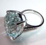 Ring - 18 karaat Witgoud - 28.10ct. tw. Aquamarijn - Diamant, Handtassen en Accessoires, Ringen, Nieuw