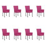 Set van 8 Leren eetkamerstoelen Deal met armleuning -, Ophalen of Verzenden