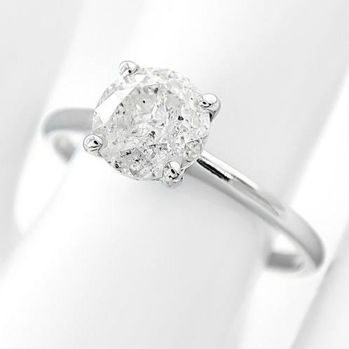 Zonder Minimumprijs - Ring - 14 karaat Witgoud - 1.00ct. tw., Handtassen en Accessoires, Ringen