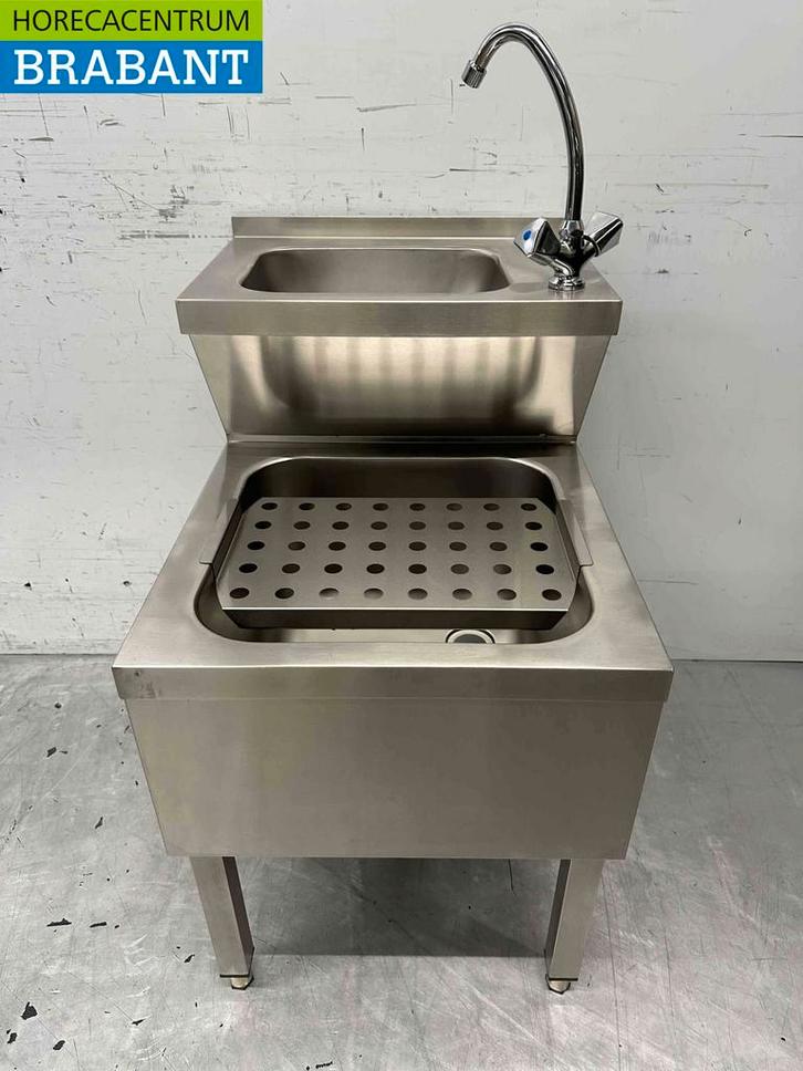 RVS HCB Dubbele Wasbak Spoelbak Uitgietbak combi Kraan 50,5, Zakelijke goederen, Horeca | Meubilair en Inrichting, Ophalen of Verzenden