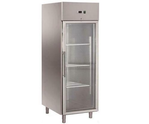 Solide RVS enkel deurs koelkast met glazen deur op poten (Ni, Zakelijke goederen, Horeca | Keukenapparatuur, Ophalen of Verzenden