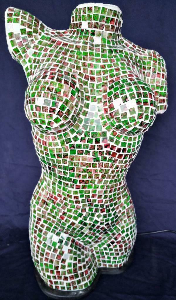 Damestorso's sfeerlampen kleurrijk mozaiekglas handgemaakt, Huis en Inrichting, Lampen | Tafellampen, Nieuw, Glas, Kunststof, 50 tot 75 cm