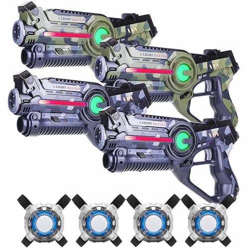 4 Light Battle Active Laserguns - Camo Groen/Grijs + vesten, Enfants & Bébés, Jouets | Extérieur | Jeu d'action, Enlèvement ou Envoi