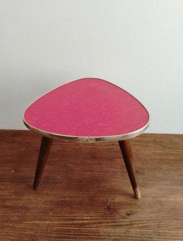 Table dappoint - Bois, Laiton - Tabouret à fleurs DDR / RDA beschikbaar voor biedingen