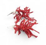 Koraal - Zilver - Oorbellen - Italiaans ambacht, Antiek en Kunst