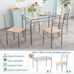 Tweedekans | Coast Tafel met 4 stoelen - Glazen blad - Max., Huis en Inrichting, Ophalen of Verzenden, Nieuw