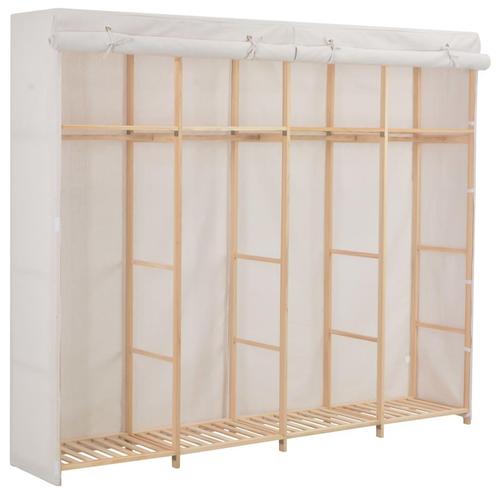 vidaXL Kledingkast 200x40x170 cm stof wit, Maison & Meubles, Armoires | Penderies & Garde-robes, Envoi