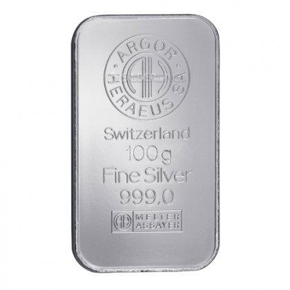 100 gram - Zilver .999 - Argor-Heraeus, Switzerland -, Postzegels en Munten, Edelmetalen en Baren