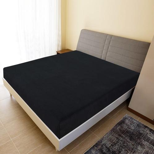 vidaXL Hoeslakens 2 st jersey 90x200 cm katoen zwart, Huis en Inrichting, Slaapkamer | Beddengoed, Nieuw, Verzenden