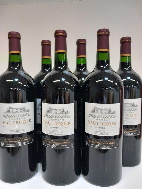 2018 Château Haut Rozier Côtes de Bordeaux - Bordeaux - 6, Verzamelen, Wijnen