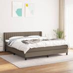 vidaXL Boxspring met matras stof taupe 160x200 cm, Maison & Meubles, Verzenden
