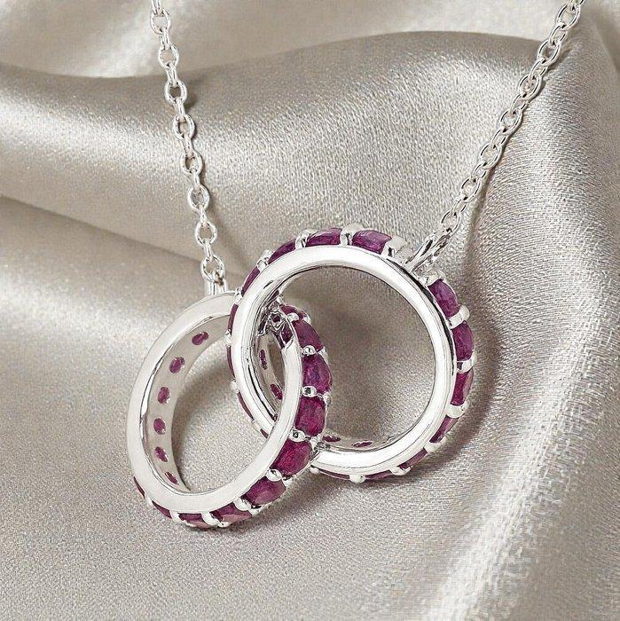 Zonder minimumprijs - Halsketting Verguld Robijn - 18kt goud, Handtassen en Accessoires, Kettingen