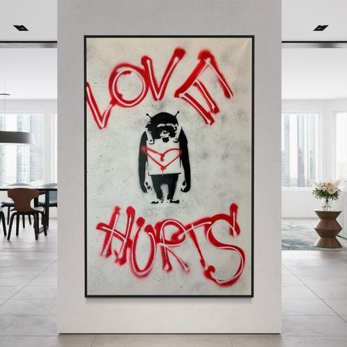 Timo Wedell (1994) - Love Hurts Like Banksy - XXL, Antiek en Kunst, Kunst | Schilderijen | Modern