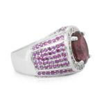 Bague - 14 carats Or blanc - 7.40ct. tw. Tourmaline - Saphir, Nieuw