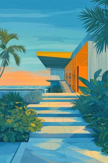 Lea Ottavi - Tropical Sunset Geometry XXL