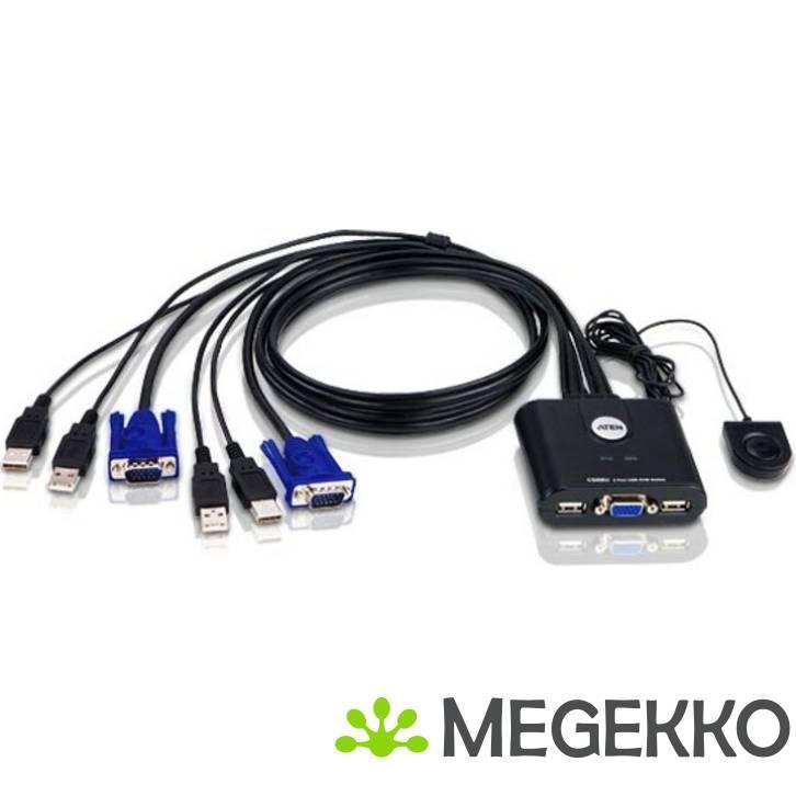 ATEN mini KVM switch 2-port USB CS22U, Computers en Software, Overige Computers en Software, Nieuw, Verzenden