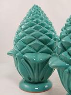sculptuur, Coppia di pigne in ceramica - 21 cm - Majolica -, Antiquités & Art, Antiquités | Verre & Cristal