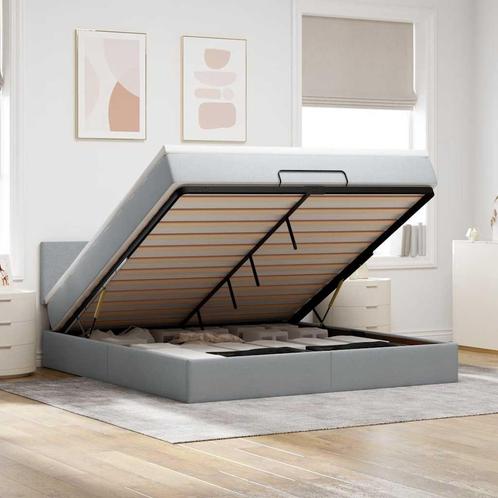 vidaXL Bed poef met matras en LEDs 180x200 cm stof, Huis en Inrichting, Slaapkamer | Bedden, Nieuw, Verzenden