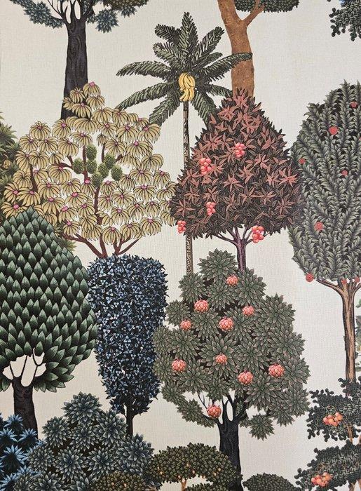 300x280cm! Katoenen meubelstof met exotische bosprint –, Antiquités & Art, Tapis & Textile